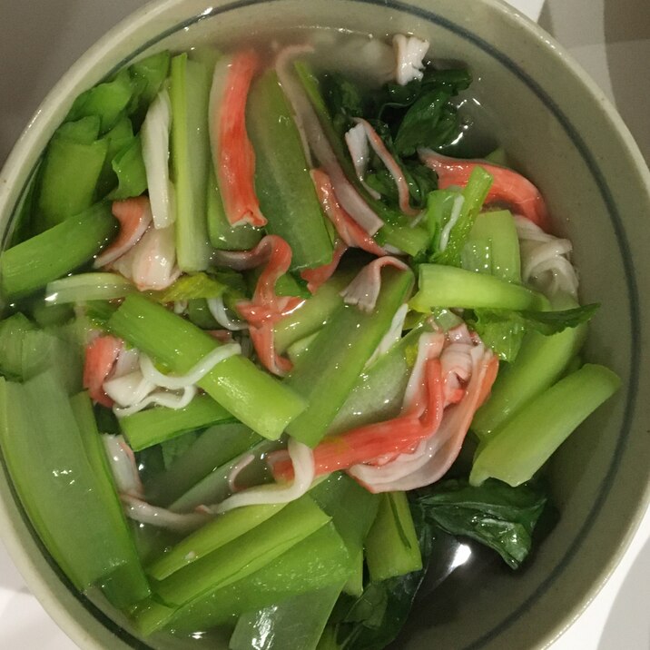 シャキシャキ小松菜のカニカマ中華風あんかけ つまみ